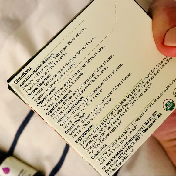 NIB Plant Therapy - Top 6 Organic Essential Oil Set (Plus Bonus Lavender!) - Picture 2 of 4